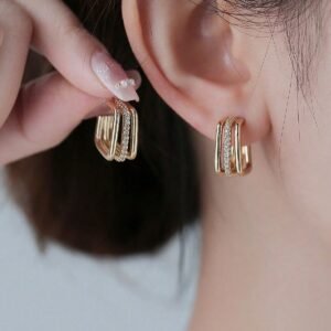 Cuff hoop earrings
