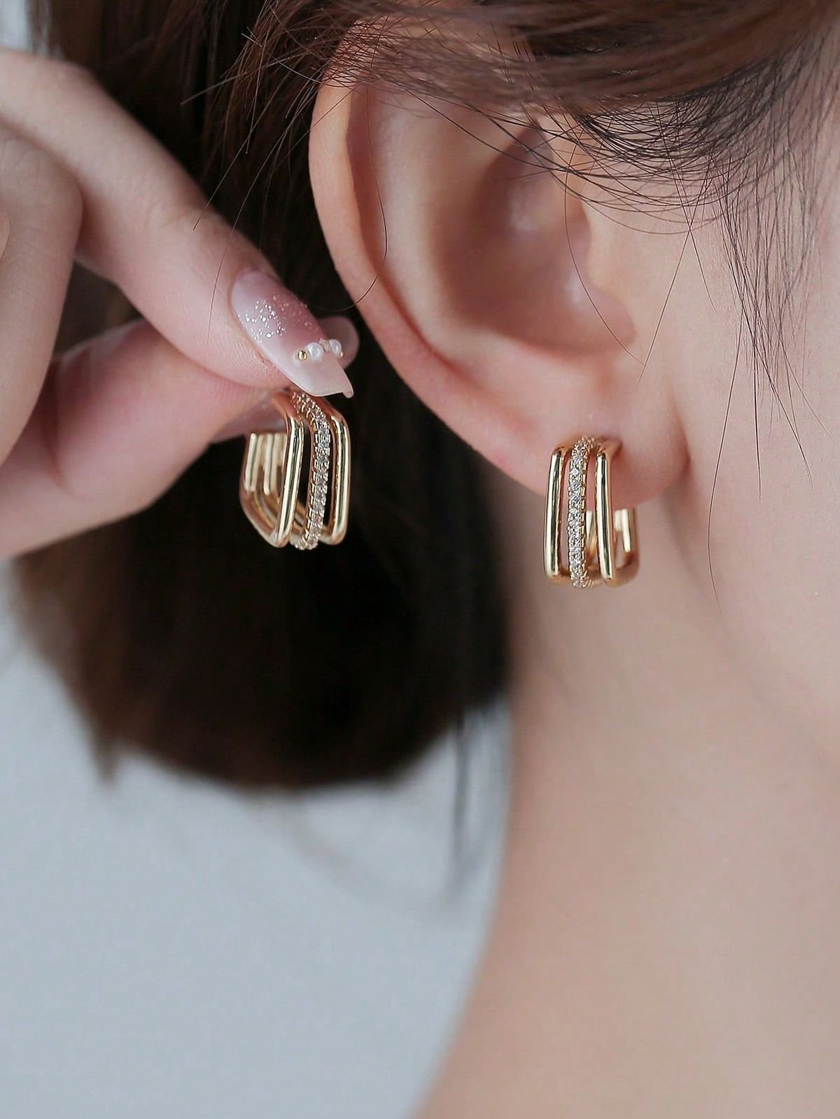 Cuff hoop earrings